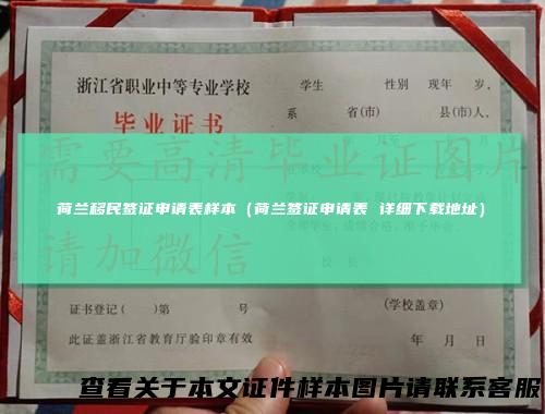 荷兰移民签证申请表样本（荷兰签证申请表详细下载地址）