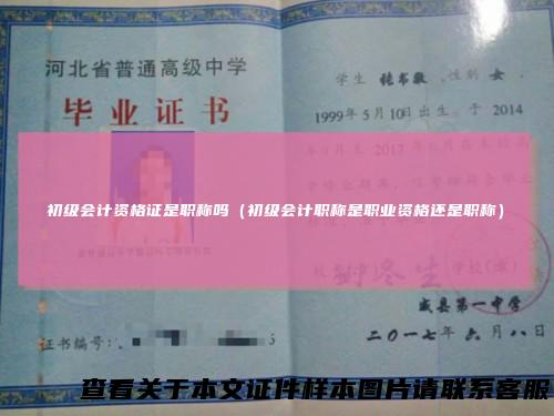初级会计资格证是职称吗(初级会计职称是职业资格还是职称)