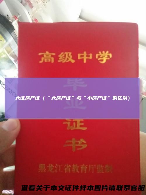 大证房产证（“大房产证”与“小房产证”的区别）