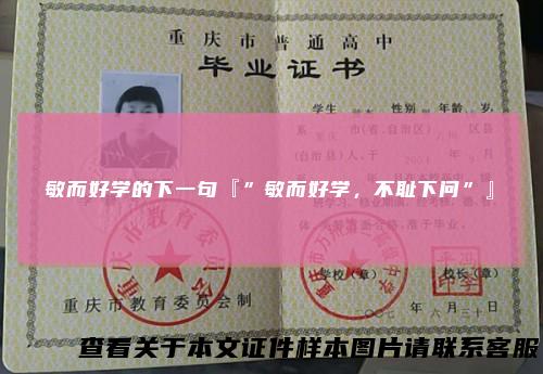 敏而好学的下一句『”敏而好学，不耻下问”』