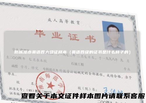 防城港市英语四六级证样本(英语四级的证书是什么样子的)