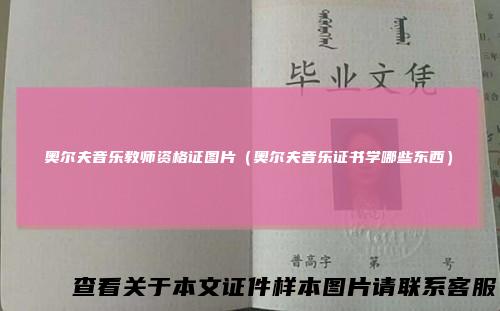 奥尔夫音乐教师资格证图片(奥尔夫音乐证书学哪些东西)