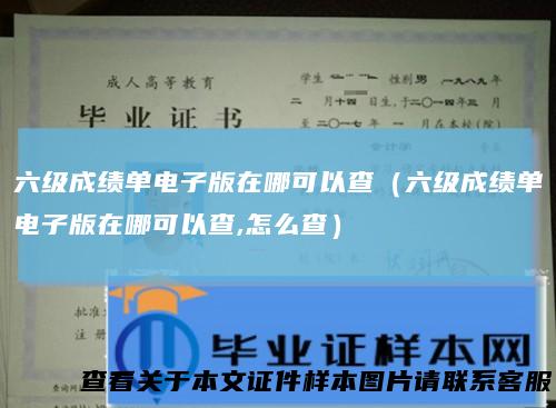 六级成绩单电子版在哪可以查（六级成绩单电子版在哪可以查,怎么查）