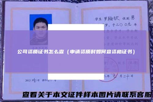 公司资质证书怎么查(申请资质时如何查资格证书)