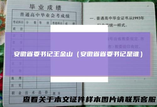 安徽省委书记王金山（安徽省省委书记是谁）
