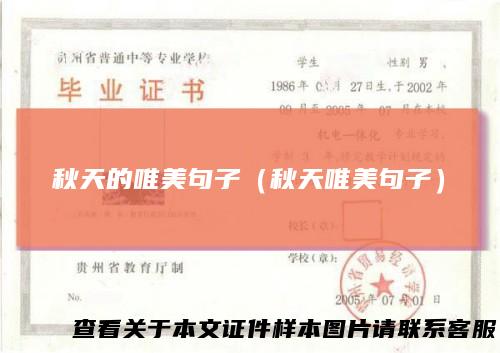 秋天的唯美句子（秋天唯美句子）