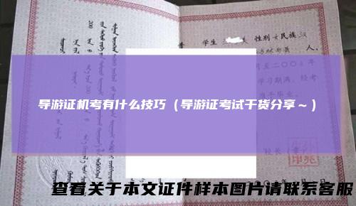 导游证机考有什么技巧（导游证考试干货分享～）
