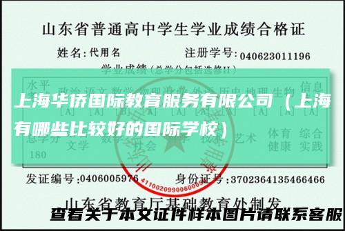 上海华侨国际教育服务有限公司(上海有哪些比较好的国际学校)