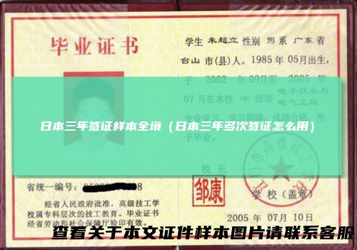 日本三年签证样本全境（日本三年多次签证怎么用）