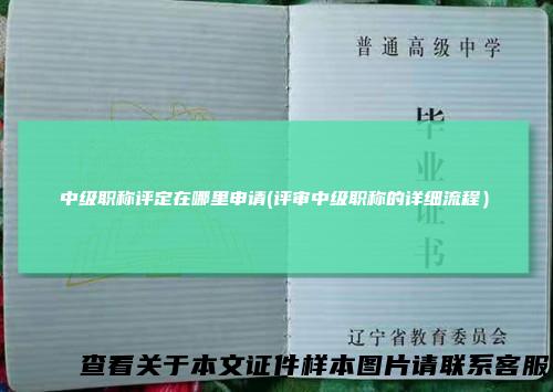 中级职称评定在哪里申请(评审中级职称的详细流程）