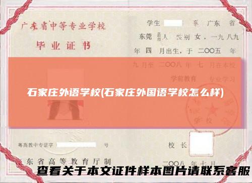 石家庄外语学校(石家庄外国语学校怎么样)