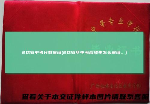 2016中考分数查询(2016年中考成绩单怎么查询。)