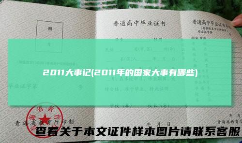 2011大事记(2011年的国家大事有哪些)