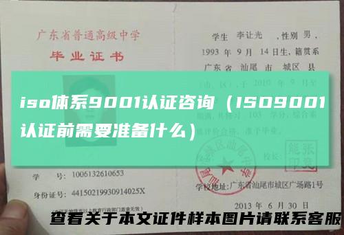 iso体系9001认证咨询(ISO9001认证前需要准备什么)