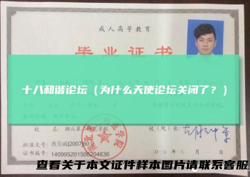十八和谐论坛（为什么天使论坛关闭了？）