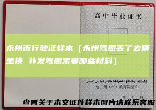 永州市行驶证样本（永州驾照丢了去哪里换补发驾照需要哪些材料）