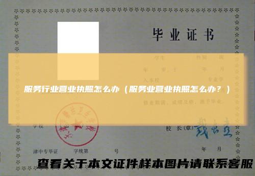 服务行业营业执照怎么办（服务业营业执照怎么办？）