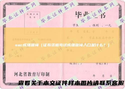 sac成绩查询（证券资格考试成绩查询入口是什么？）