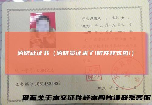 消防证证书（消防员证来了!附件样式图!）