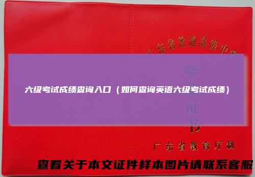六级考试成绩查询入口(如何查询英语六级考试成绩)
