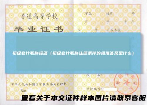 初级会计职称报名（初级会计职称注册条件的标准答案是什么）