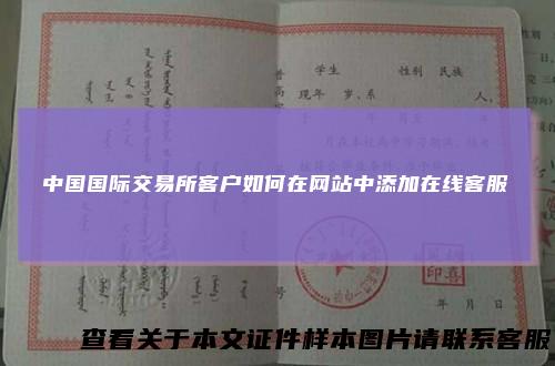中国国际交易所客户如何在网站中添加在线客服