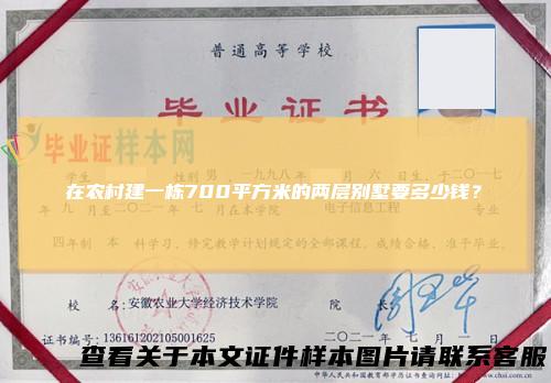 在农村建一栋700平方米的两层别墅要多少钱？