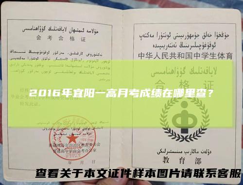 2016年宜阳一高月考成绩在哪里查？