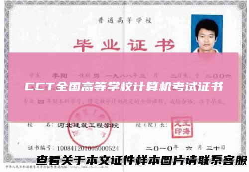 CCT全国高等学校计算机考试证书