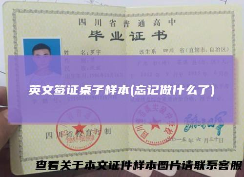 英文签证桌子样本(忘记做什么了)