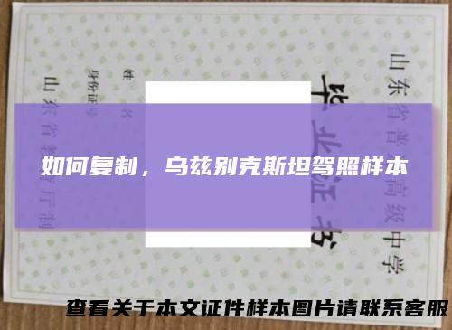 如何复制，乌兹别克斯坦驾照样本