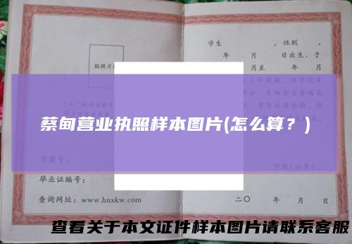 蔡甸营业执照样本图片(怎么算？)