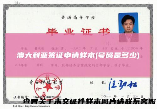 澳大利亚签证申请样本(号码是多少)