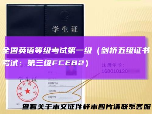 全国英语等级考试第一级（剑桥五级证书考试：第三级FCEB2）