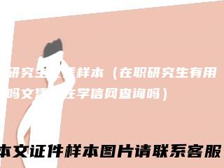研究生文凭样本(在职研究生有用吗文凭能在学信网查询吗)