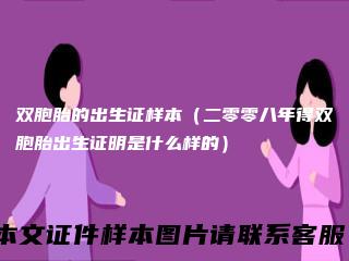 双胞胎的出生证样本（二零零八年得双胞胎出生证明是什么样的）