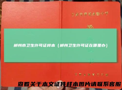 郴州市卫生许可证样本(郴州卫生许可证在哪里办)