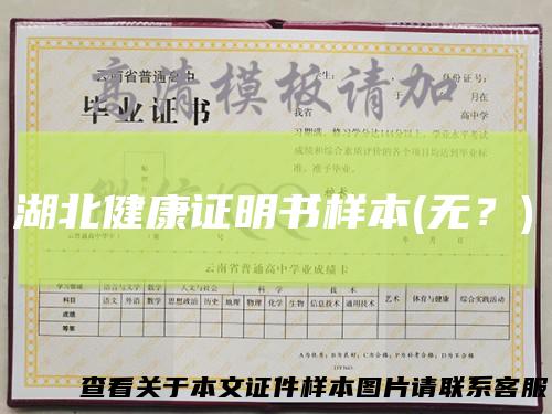 湖北健康证明书样本(无？)
