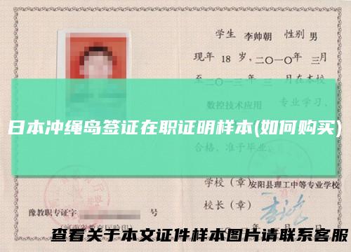 日本冲绳岛签证在职证明样本(如何购买)