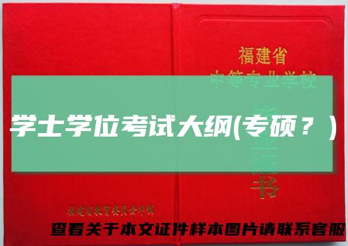 学士学位考试大纲(专硕？)
