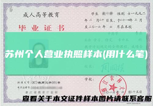 苏州个人营业执照样本(用什么笔)