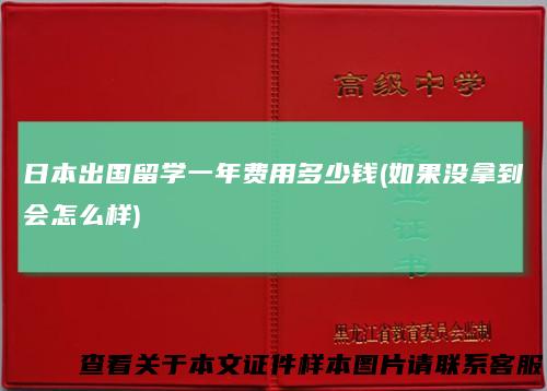 日本出国留学一年费用多少钱(如果没拿到会怎么样)