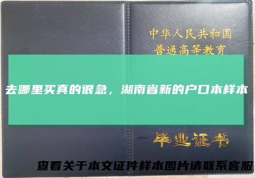 去哪里买真的很急,湖南省新的户口本样本