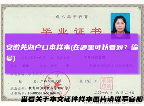 安徽芜湖户口本样本(在哪里可以看到?编号)