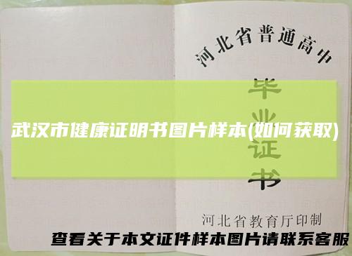 武汉市健康证明书图片样本(如何获取)