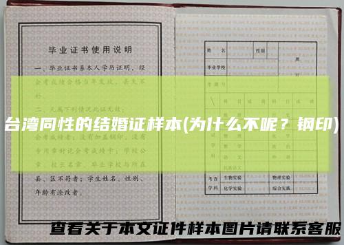 台湾同性的结婚证样本(为什么不呢？钢印)