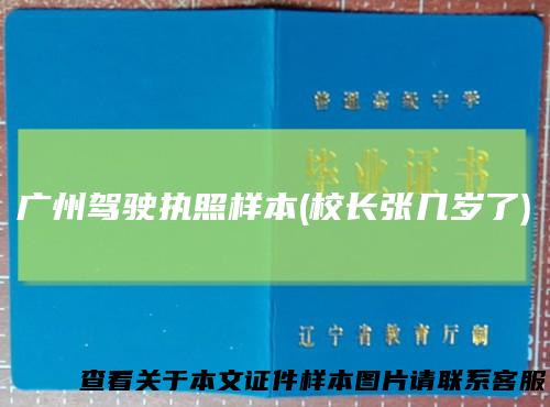 广州驾驶执照样本(校长张几岁了)