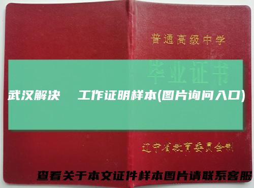 武汉解决工作证明样本(图片询问入口)