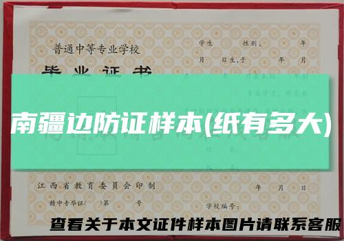 南疆边防证样本(纸有多大)