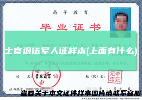 士官退伍军人证样本(上面有什么)